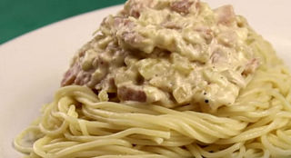 Вкусное блюдо из спагетти