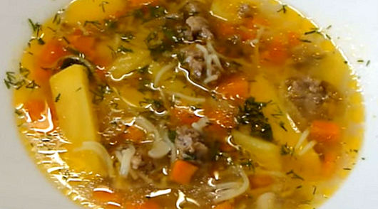 Суп из говядины с картошкой и вермишелью